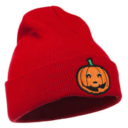 Halloween Smile Jack o Lantern Embroidered Long Beanie