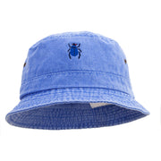 Scarab Beetle Embroidered Washed Hats - Royal M-L