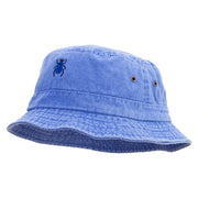 Scarab Beetle Embroidered Washed Hats - Royal M-L