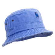 Scarab Beetle Embroidered Washed Hats - Royal M-L