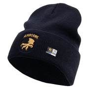 Licensed 17th Airborne Division Embroidered 12 Inch Long Knitted Beanie - Navy OSFM