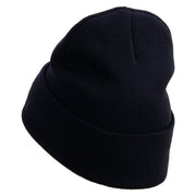 Licensed 17th Airborne Division Embroidered 12 Inch Long Knitted Beanie - Navy OSFM