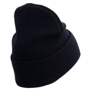 Licensed 17th Airborne Division Embroidered 12 Inch Long Knitted Beanie - Navy OSFM