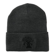 Halloween Spooky Tree Embroidered Long Beanie