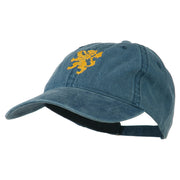 Heraldic Lion Embroidered Washed Cotton Twill Cap