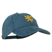 Heraldic Lion Embroidered Washed Cotton Twill Cap