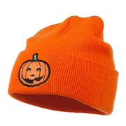 Halloween Smile Jack o Lantern Embroidered Long Beanie