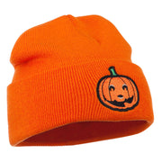 Halloween Smile Jack o Lantern Embroidered Long Beanie