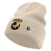 Licensed 17th Airborne Division Embroidered 12 Inch Long Knitted Beanie - Birch OSFM