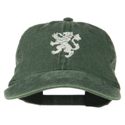 Heraldic Lion Embroidered Washed Cotton Twill Cap