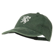 Heraldic Lion Embroidered Washed Cotton Twill Cap