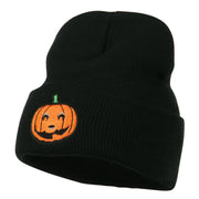 Halloween Smile Jack o Lantern Embroidered Long Beanie