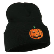 Halloween Smile Jack o Lantern Embroidered Long Beanie