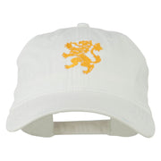 Heraldic Lion Embroidered Washed Cotton Twill Cap