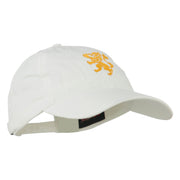 Heraldic Lion Embroidered Washed Cotton Twill Cap