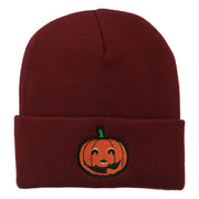 Halloween Smile Jack o Lantern Embroidered Long Beanie