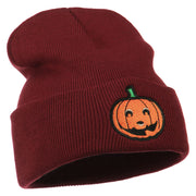 Halloween Smile Jack o Lantern Embroidered Long Beanie