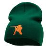 Hunter Taking A Shot Embroidered 8 Inch Short Beanie