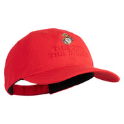 The Few The Proud US Marine Embroidered 6 Panel Unstructured Cotton Twill Cap Made in USA - Red OSFM