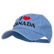 I Heart Canada Embroidered Dyed Unstructured Cap