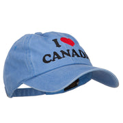 I Heart Canada Embroidered Dyed Unstructured Cap