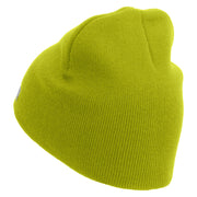 Licensed 17th Airborne Division Embroidered 8 Inch Knitted Short Beanie - Lime OSFM