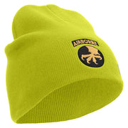 Licensed 17th Airborne Division Embroidered 8 Inch Knitted Short Beanie - Lime OSFM
