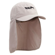 Horse Race Embroidered Flap Hats - Khaki OSFM