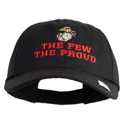 The Few The Proud US Marine Embroidered 6 Panel Unstructured Cotton Twill Cap Made in USA - Black OSFM
