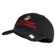 The Few The Proud US Marine Embroidered 6 Panel Unstructured Cotton Twill Cap Made in USA - Black OSFM