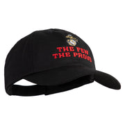 The Few The Proud US Marine Embroidered 6 Panel Unstructured Cotton Twill Cap Made in USA - Black OSFM