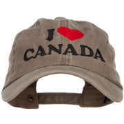 I Heart Canada Embroidered Dyed Unstructured Cap