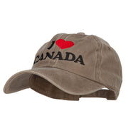 I Heart Canada Embroidered Dyed Unstructured Cap