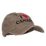 I Heart Canada Embroidered Dyed Unstructured Cap