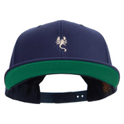 Beige Scorpio Logo Embroidered Wool Blend Prostyle Snapback Cap - Navy OSFM