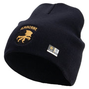 Licensed 17th Airborne Division Embroidered 8 Inch Knitted Short Beanie - Navy OSFM