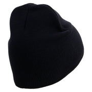 Licensed 17th Airborne Division Embroidered 8 Inch Knitted Short Beanie - Navy OSFM