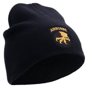 Licensed 17th Airborne Division Embroidered 8 Inch Knitted Short Beanie - Navy OSFM
