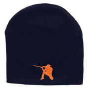 Hunter Taking A Shot Embroidered 8 Inch Short Beanie