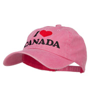 I Heart Canada Embroidered Dyed Unstructured Cap