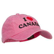 I Heart Canada Embroidered Dyed Unstructured Cap