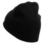 Licensed 17th Airborne Division Embroidered 8 Inch Knitted Short Beanie - Black OSFM