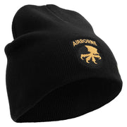 Licensed 17th Airborne Division Embroidered 8 Inch Knitted Short Beanie - Black OSFM
