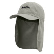 Horse Race Embroidered Flap Hats - Grey OSFM