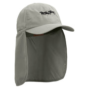 Horse Race Embroidered Flap Hats - Grey OSFM