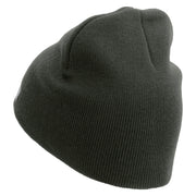 Licensed 17th Airborne Division Embroidered 8 Inch Knitted Short Beanie - Dk-Grey OSFM