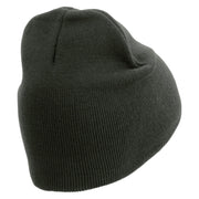 Licensed 17th Airborne Division Embroidered 8 Inch Knitted Short Beanie - Dk-Grey OSFM