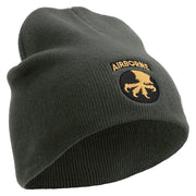 Licensed 17th Airborne Division Embroidered 8 Inch Knitted Short Beanie - Dk-Grey OSFM
