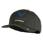 US Air Force Retired with Wing Embroidered Solid Cotton Cap - Charcoal OSFM