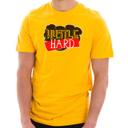 Hustle Hard Phrase Graphic Design Short Sleeve Cotton Jersey T-Shirt